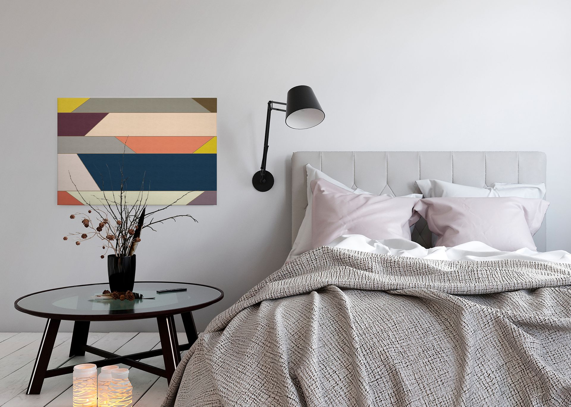 Leinwandbild Geometrie, blau, 90x60 cm DD120503