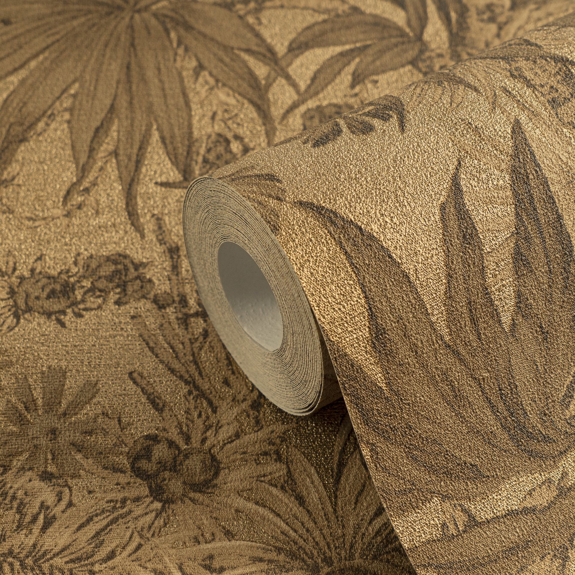 Vliestapete Floral - Dschungel, braun, metallic, A.S. Création 790472 Vliestapete Floral - Dschungel, braun, metallic, A.S. Création 790472