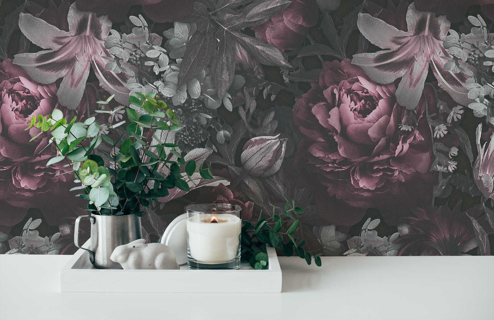 A.S. Création PintWalls, Florale Tapete, grau, rosa 385093